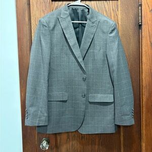 Classic Gray Checkered Men's Blazer